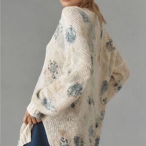 Cream & blue sweater. Anthropology